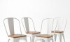 Silla Tolix Pack 4 unidades Metálica Asiento En Madera Blanco