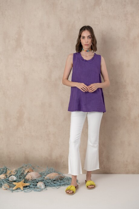 Blusa de lino Violeta