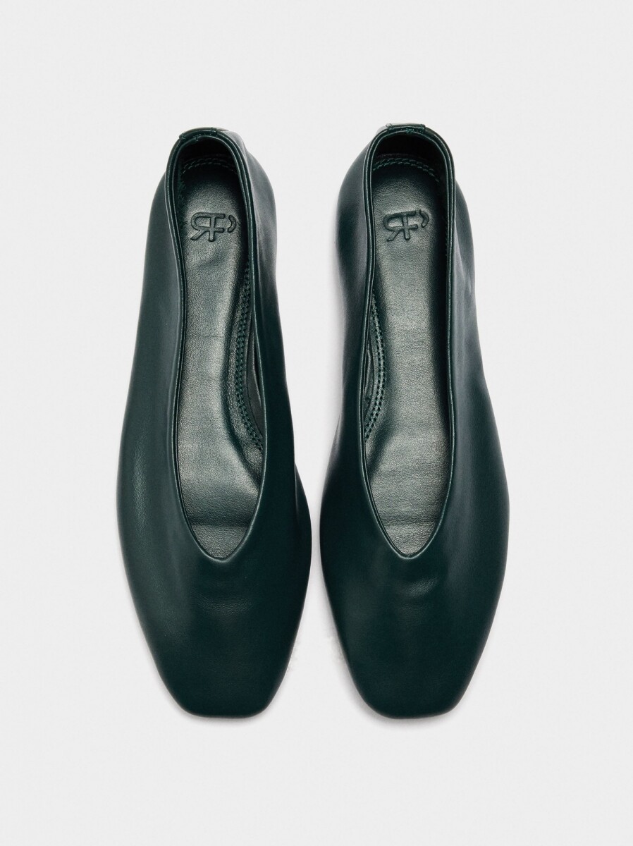 Bailarinas De Piel Lisa - verde 