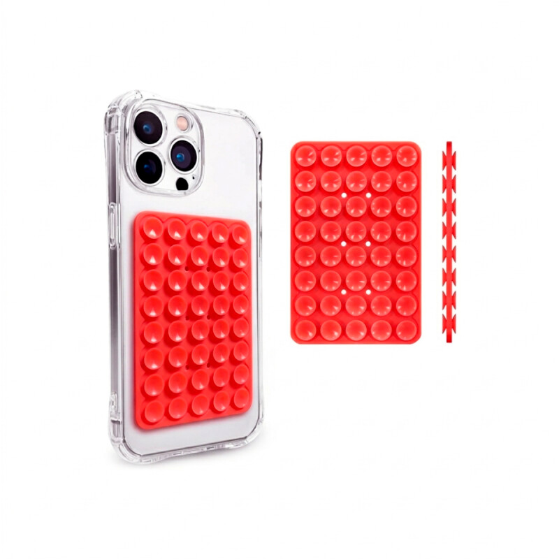 Soporte ventosa doble para celular color rojo Soporte Ventosa Doble Para Celular Color Rojo