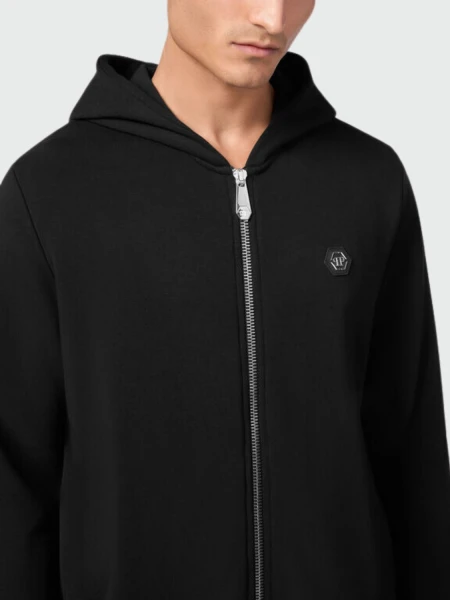 PHILIPP PLEIN - sudadera negra con capucha y calavera de strass Negro