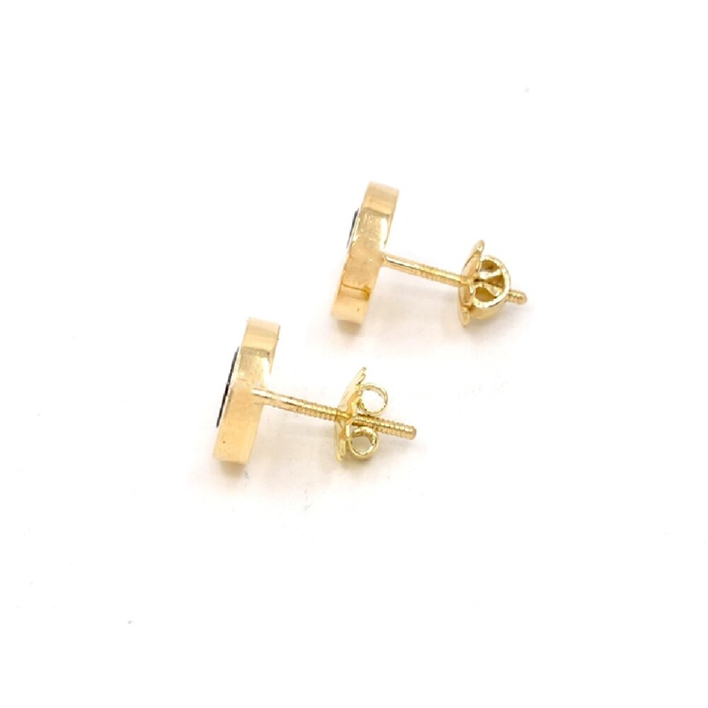 Caravanas En Oro 18K Y Onix Caravanas En Oro 18K Y Onix