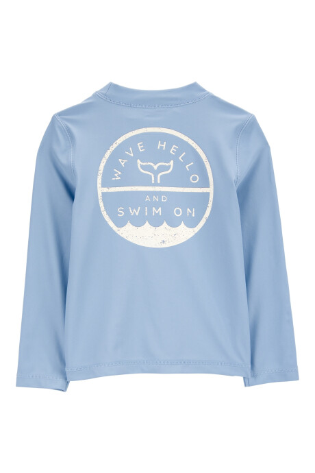 Traje de baño dos piezas, protección UPF 50+, manga larga, azul Traje de baño dos piezas, protección UPF 50+, manga larga, azul