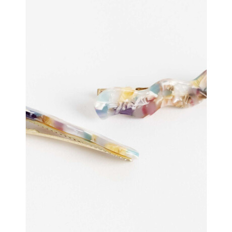 Set De Hebillas Wavy Combinacion Tricolor