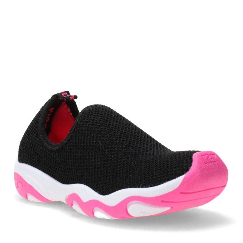 Championes de Niña KIDY sin acordonar Negro - Rosado Fluo