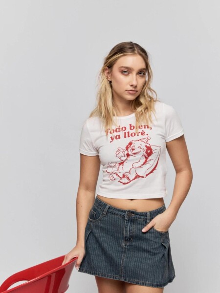 T-SHIRT P.CAKE LLORADERA M.C todo BLANCO