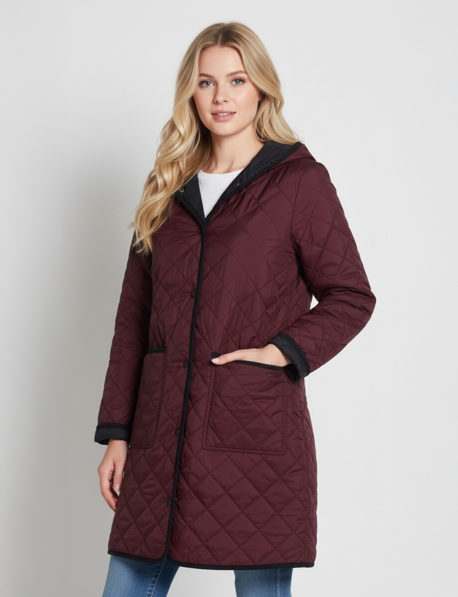 Campera Abrigo Reversible - Bordeaux 