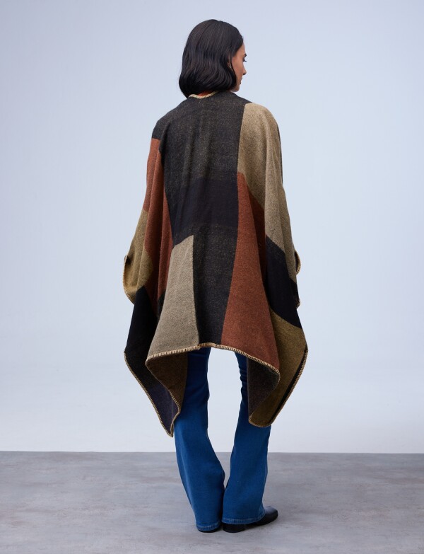 Ruana Colorblock TOSTADO/MULTI