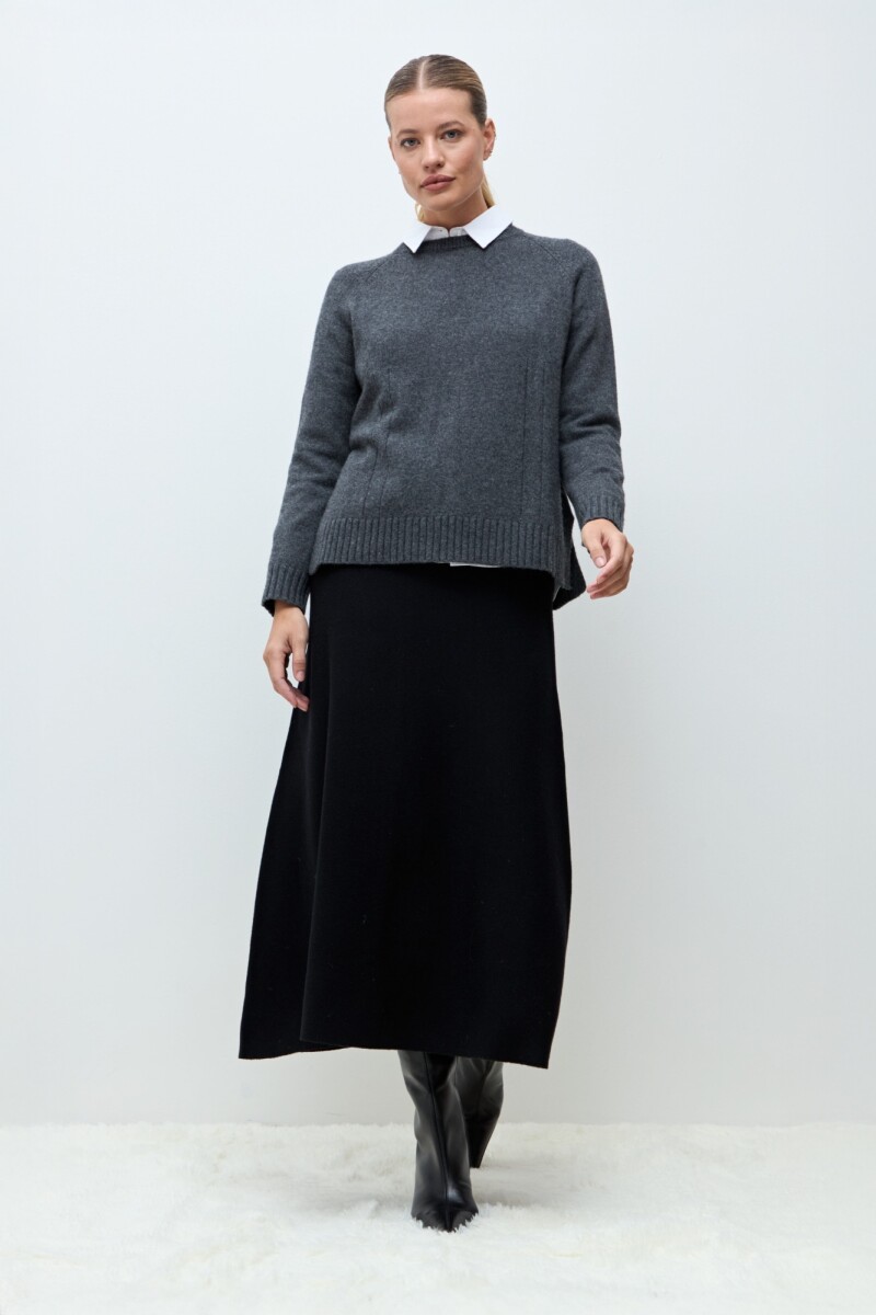 Sweater Porto de cashmere - gris melange 