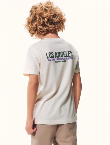 CAMISETA INFANTIL CON ESTAMPA BEIGE