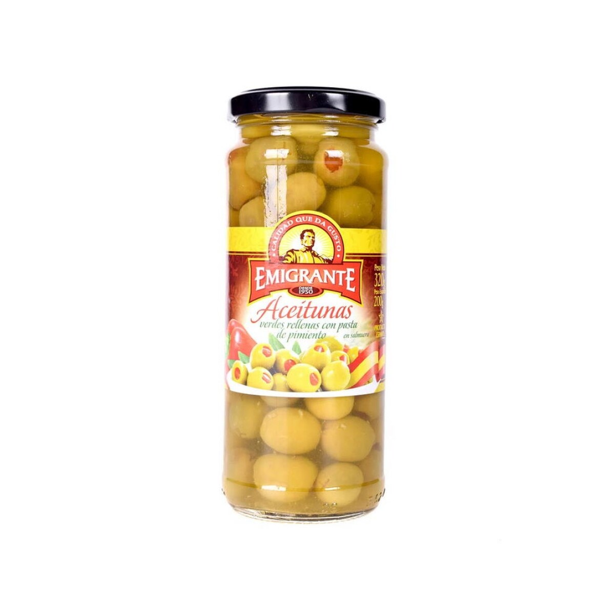 ACEITUNA EMIGRANTE 320G RELL FRASCO 