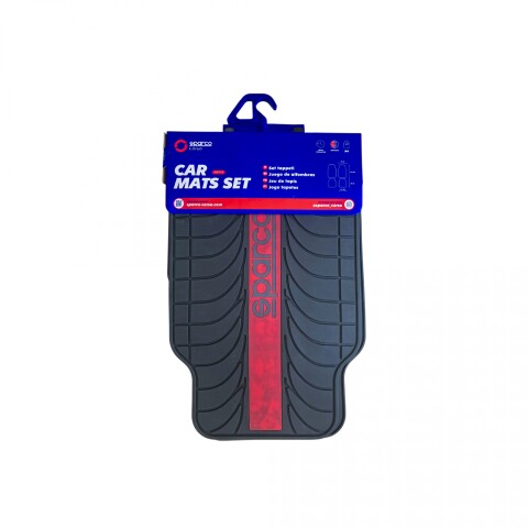 Sparco Alfombra Juego Completo Negro Rojo