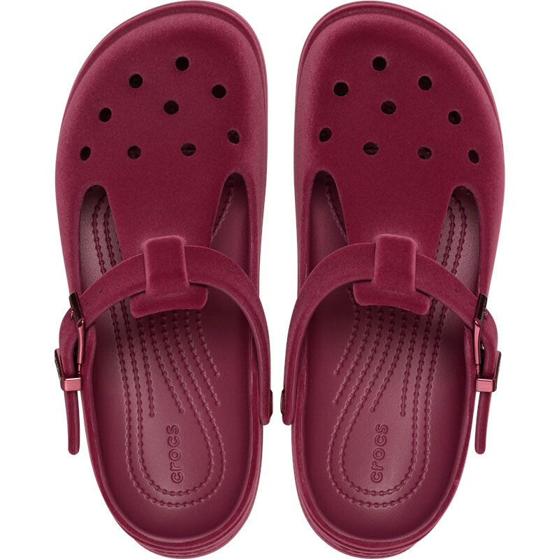 Crocs Classic Clog Mary Jane Velvet Rojo