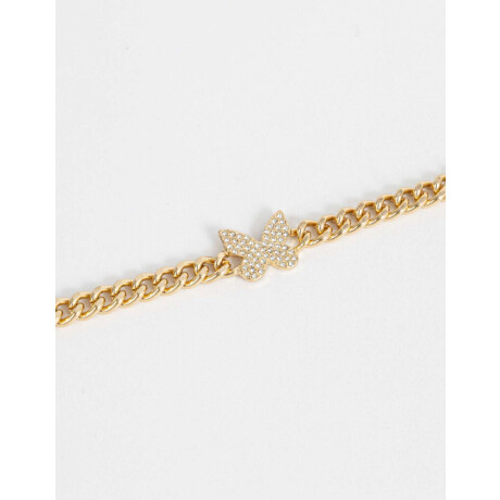 Pulsera Con Mariposa Dorado