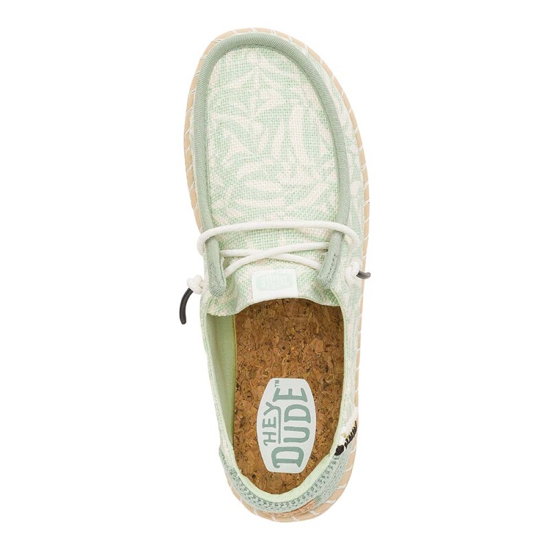 Wendy Espadrille Retro Palm - Mujer Celadon Green/white