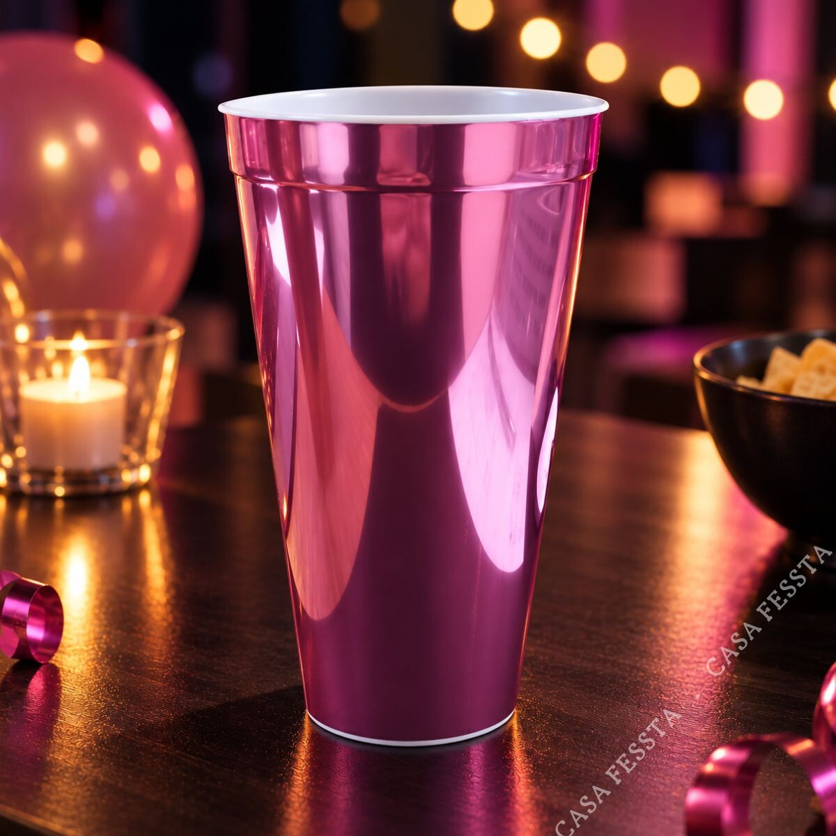 Vaso Metalizado - 600 ML - Rosa 