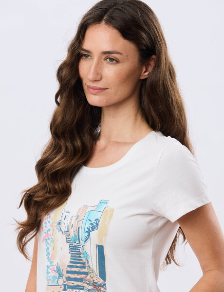 REMERA ESTAMPADA DE ALGODÓN Blanco
