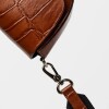 Bandolera The Circle En Cuero Grabado Croco Cuoio