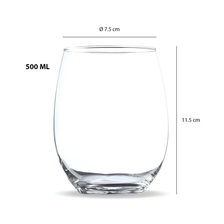 Vaso para Agua Refresco Bebidas Napa en Vidrio 500Ml Glassia Transparente