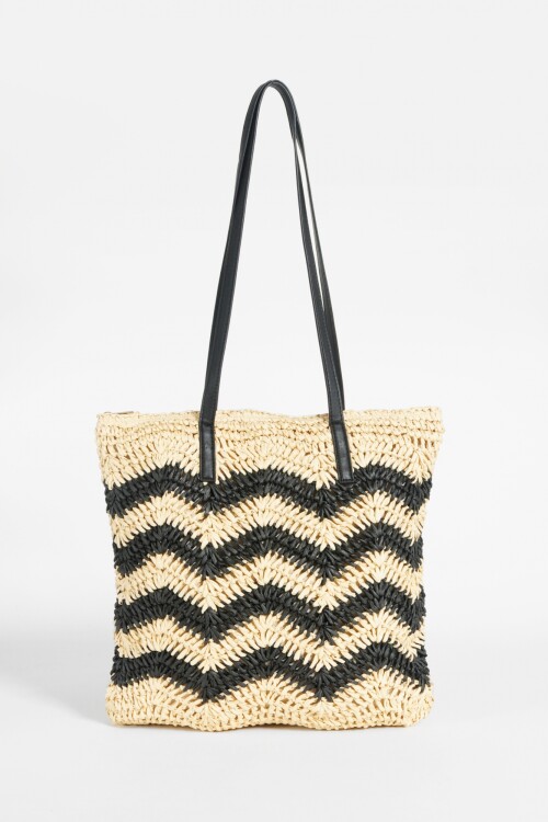 Cartera playera zig zag negro