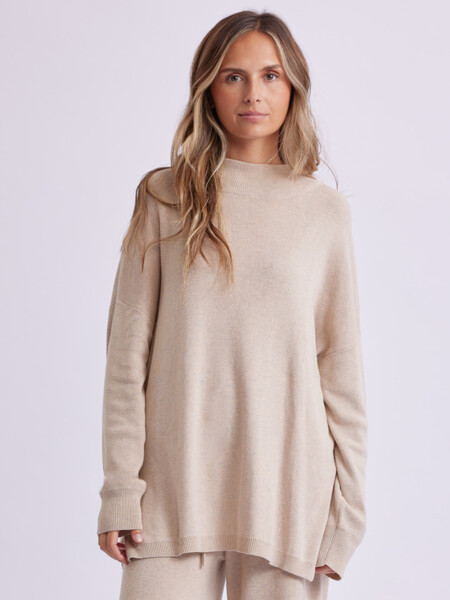 Buzo de punto oversize Beige Melange