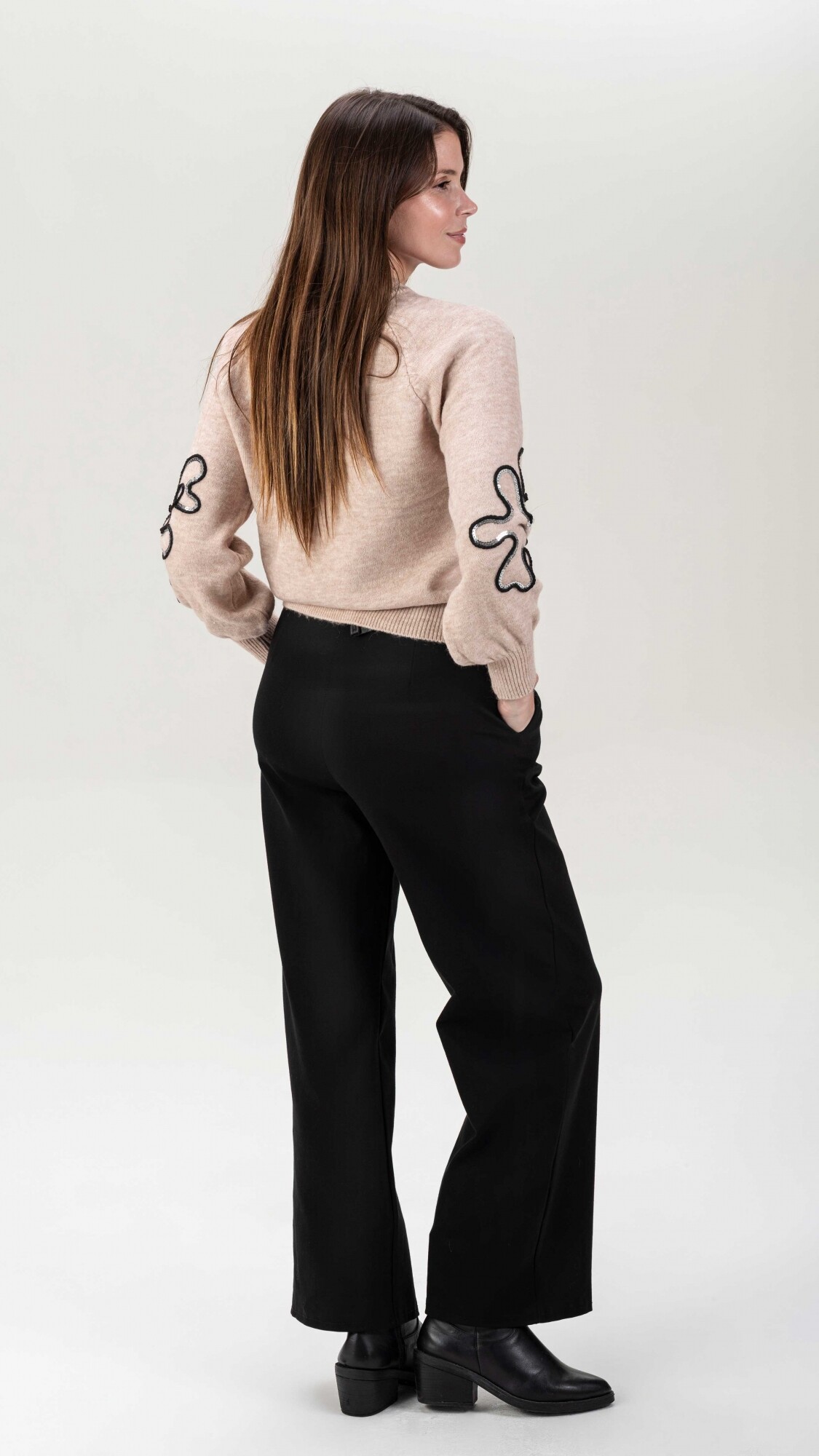 Sweater Flor Beige