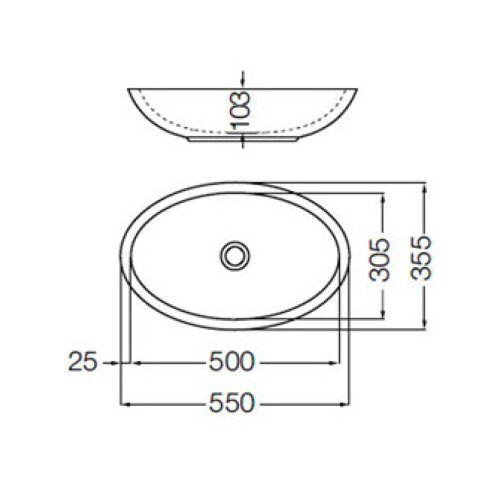LAVATORIO CITERA LINEA OVAL DE APOYO BLANCO 000
