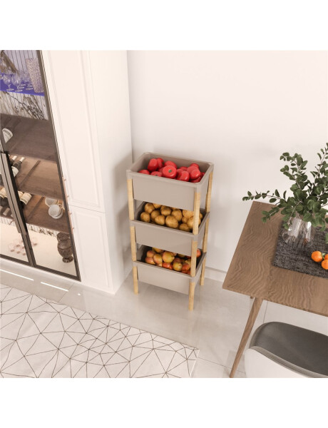 ESTANTERIA 3 CONTENEDORES 95x26x39CMS MADERA Y PP ESTANTERIA 3 CONTENEDORES 95x26x39CMS MADERA Y PP