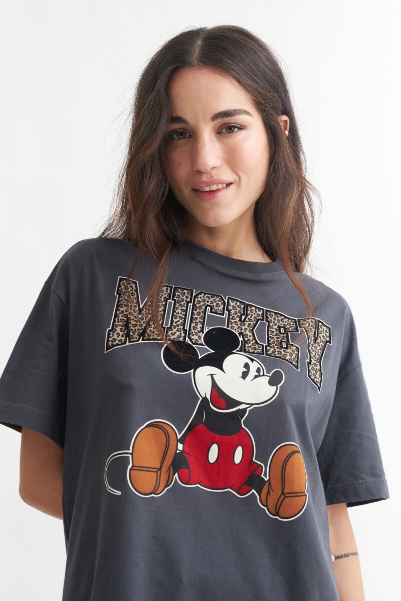 Remera Mickey GRIS OSCURO