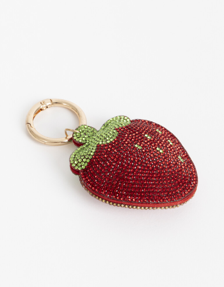 Llavero Strass Llavero Y Bag Charm Frutilla Strass - Combinacion Bicolor