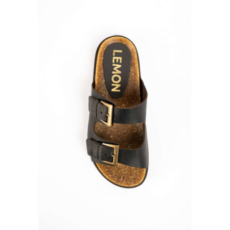 Sandalias De Cuero Doble Hebilla Chocolate