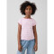 SS CAP SLV FITTED TEE_STRIPE PINK STRIPE