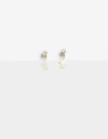 Aros Colgantes Cortos Piedra Aros Cortos Con Estrella - Blanco Crema