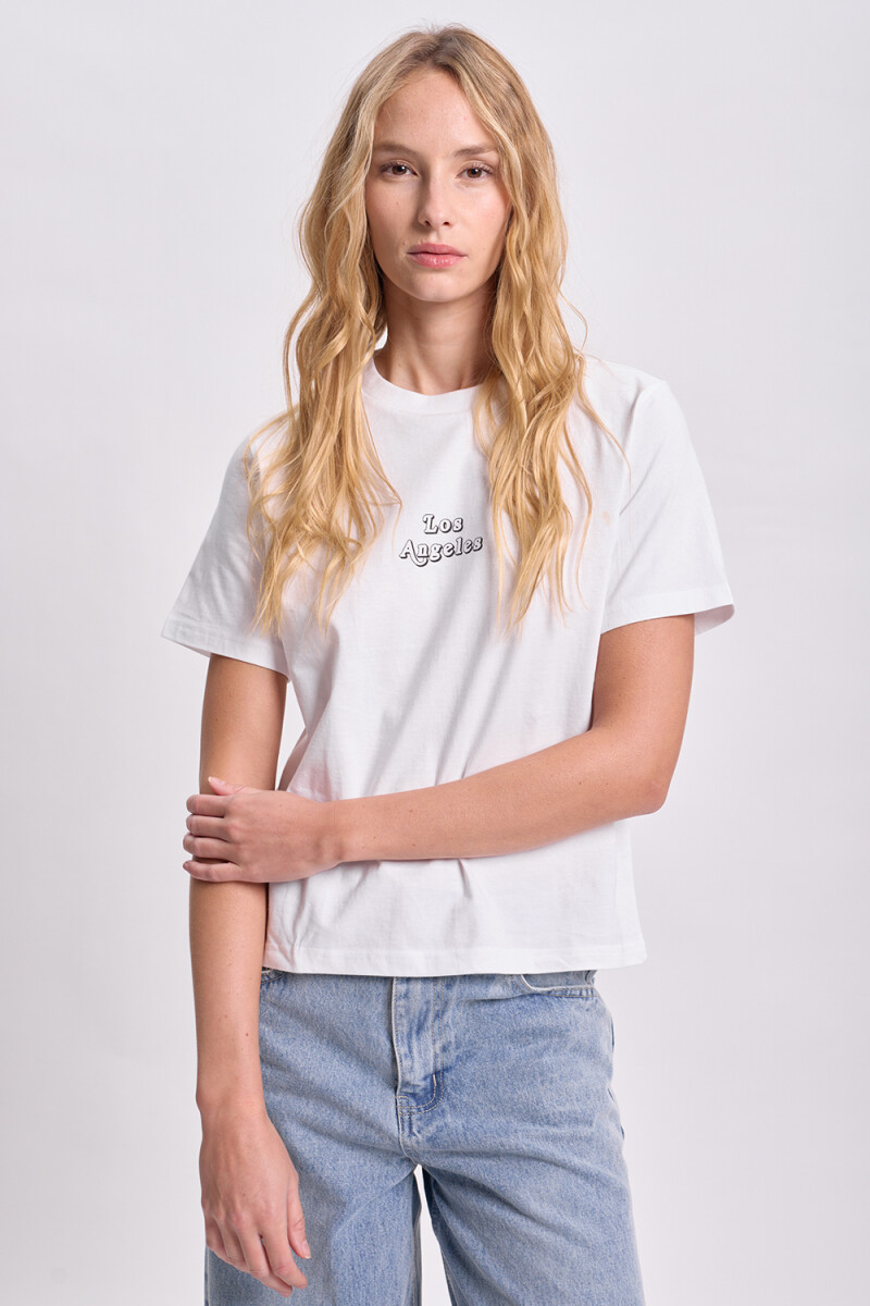 Remera básica estampa Los Angeles Blanco