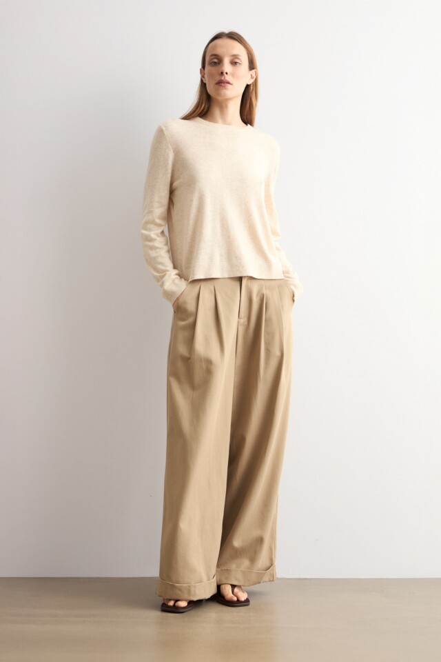 Sweater clásico beige melange