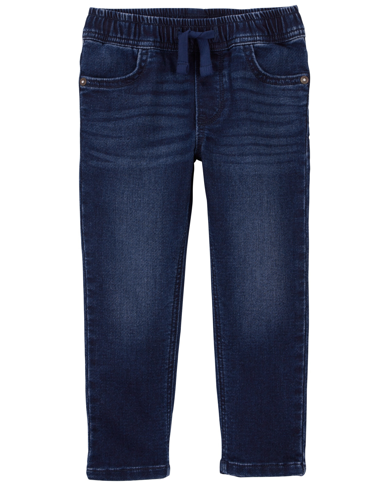 Pantalón jean, estilo deportivo, azul oscuro. Talles 2-5T Sin color