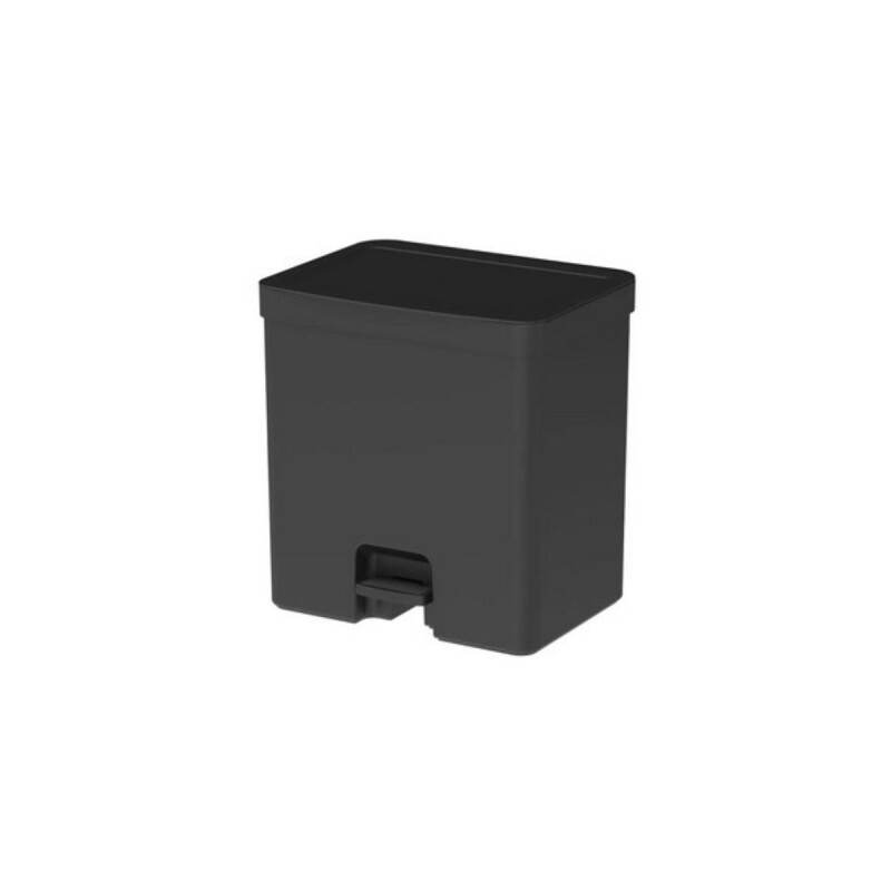 Papelera doble compartimento con pedal 20L Negro