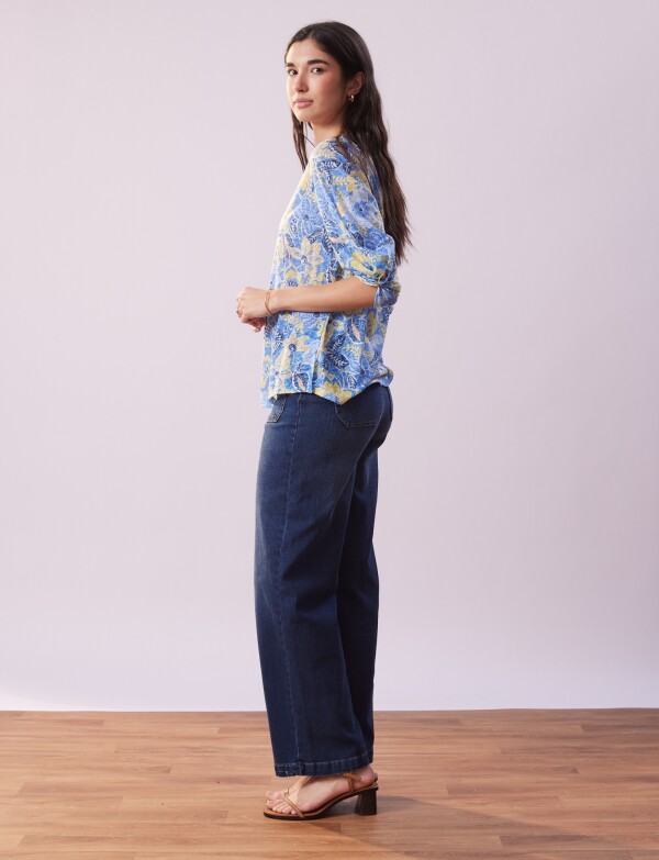 Blusa Flower Print CELESTE/MULTI