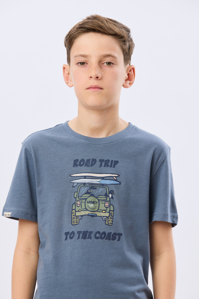 REMERA ESTAMPADA DE ALGODÓN - Piedra 