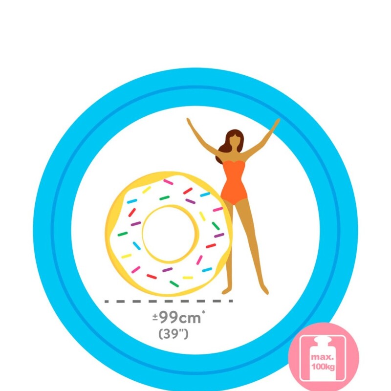 INTEX GOMÓN DONA ESPOLVOREADA DISEÑO FOTOREALÍSTICO 99 CMS DE DIAMETRO Intex Gomón Dona Espolvoreada Diseño Fotorealístico 99 Cms De Diametro