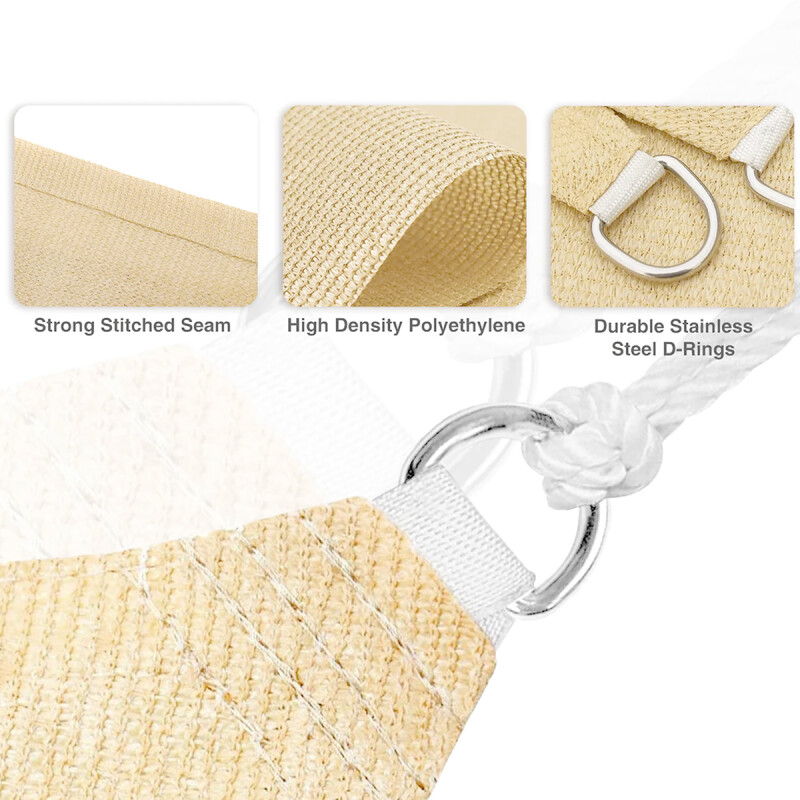 Lona vela triangular en malla sombra 3,6 mts ARENA