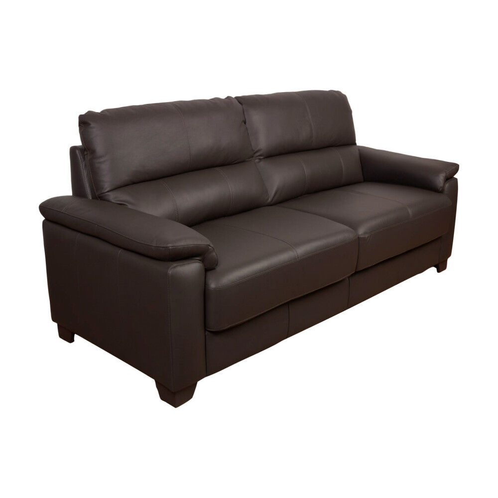 SOFA 2 CUERPOS CUERO-100-NATURAL MARRON VENECIA CHOC.