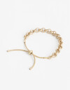Pulseras Flexibles Metal Pulsera Ajustable De Eslabones - Dorado Oro Cepillado Mate