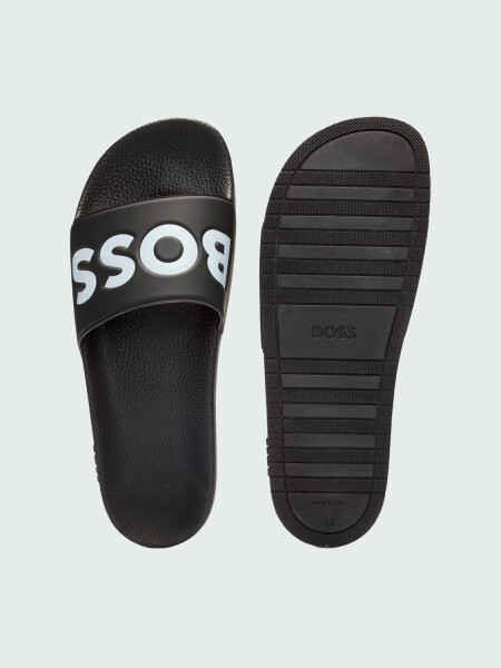 BOSS - Sandalias Italianas con Logo Negro