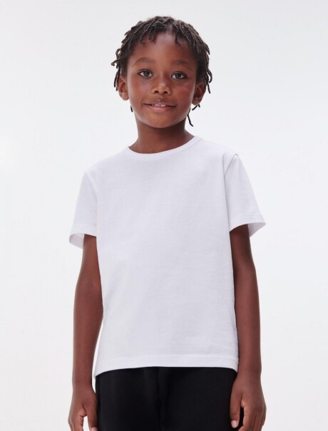 CAMISETA BÁSICA INFANTIL MANGA CORTA BLANCO