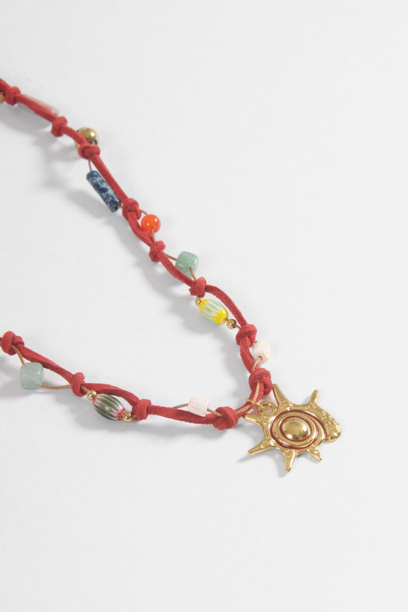 Collar cordón espiral acero dorado