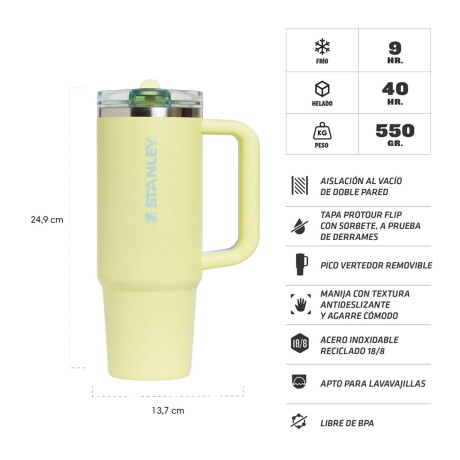 Vaso Stanley Quencher Protour Flip Straw 887ml Pomelo