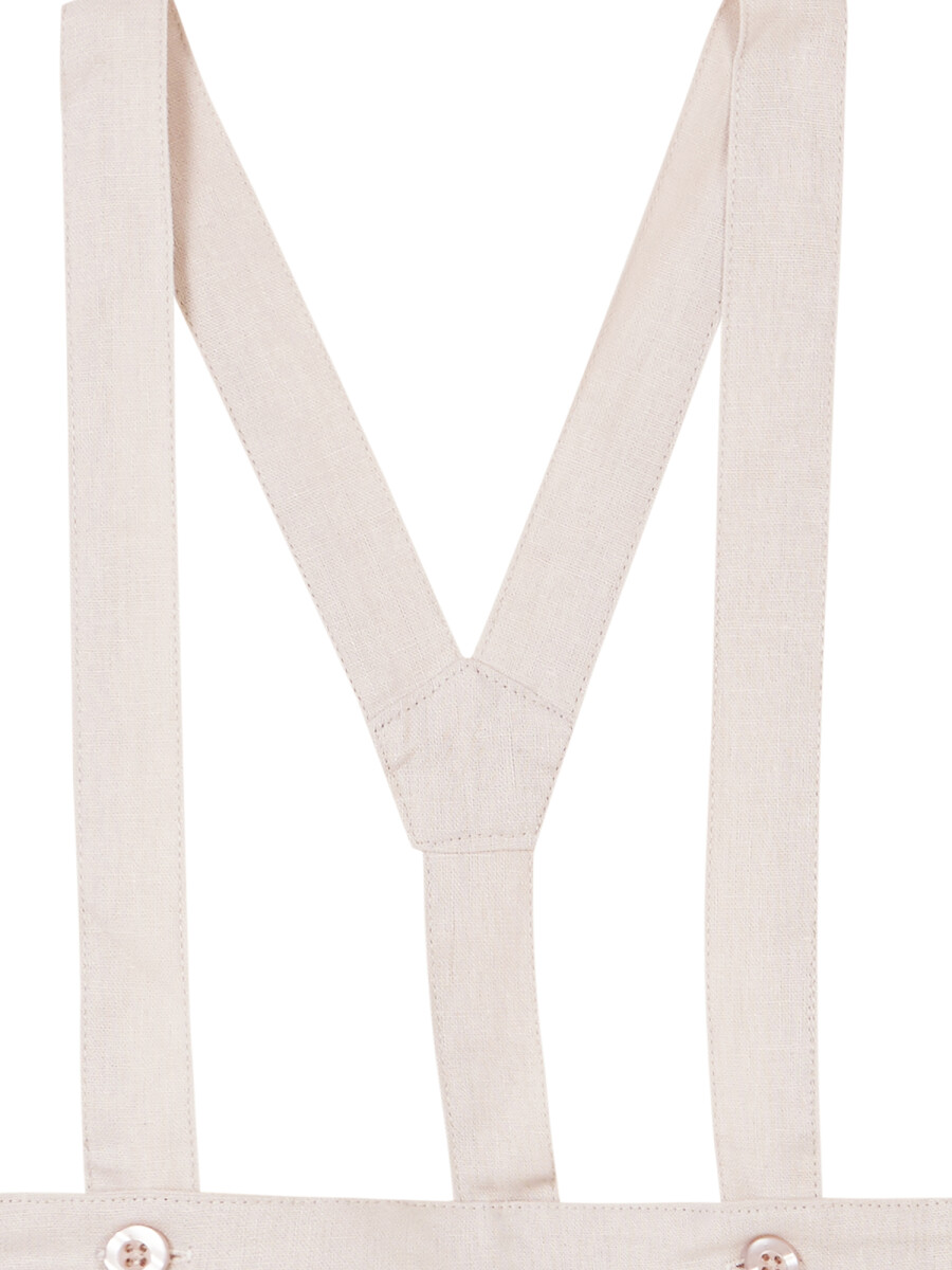 Pantalon Corto Con Tirantes Piedra