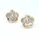 Caravanas clips en oro 18k con nácar Caravanas clips en oro 18k con nácar