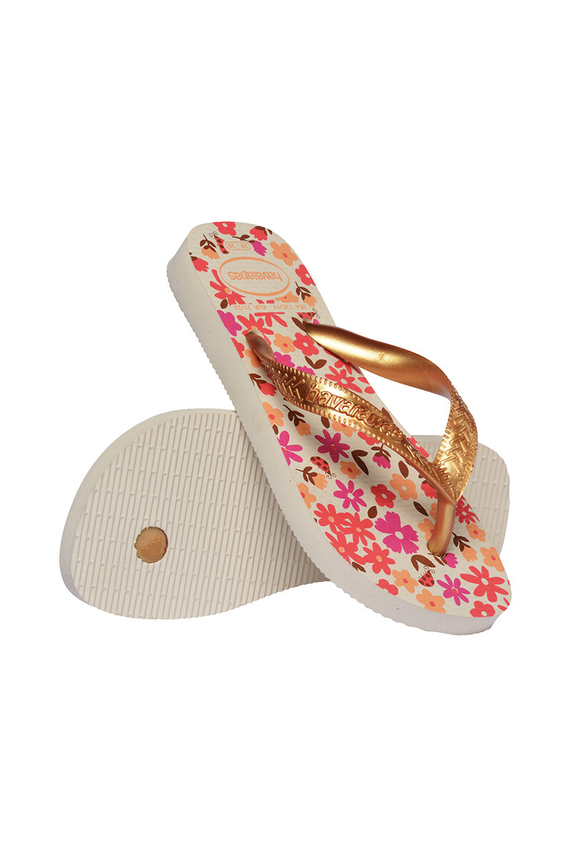 Chancletas Havaianas Dorado y Multicolor